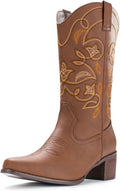 IUV Cowboy Boots For Women Pointy Toe Mid Calf Boots (Style 1RNR)