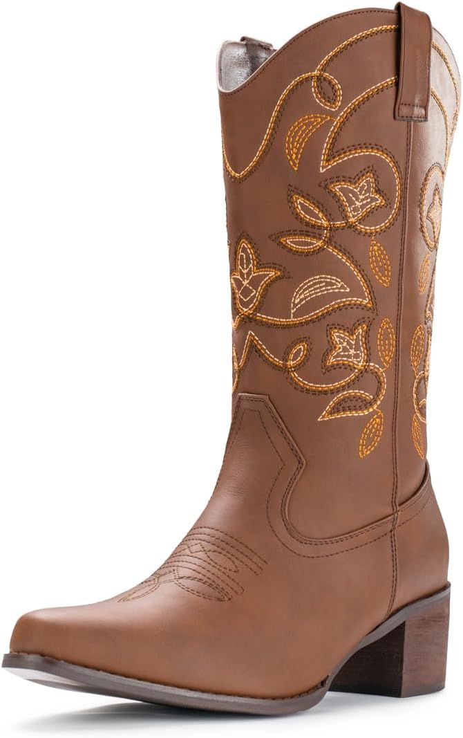 IUV Cowboy Boots for Women with Pointy Toe and Western Style