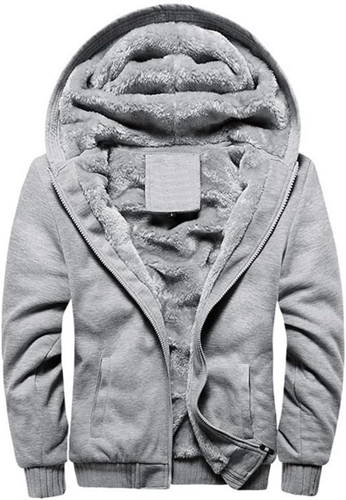 MANLUODANNI Men's Casual Hooded Thick Wool Winter Jacket Coats
