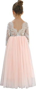 Girl Peony Lace Back A-Line Tulle Dress - Soft White Party Tutu