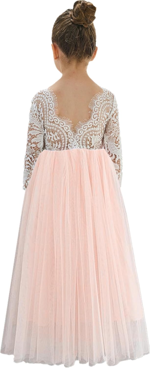 2Bunnies Girl Peony Lace Back A-Line Tutu Flower Girl Dress
