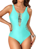 Aqua Eve Sexy One Piece Swimsuits with Deep V Neck Design