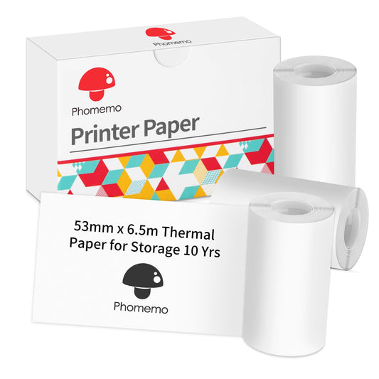 Phomemo 53mm Thermal Paper 3 Roll Pack - Ideal for DIY, Photos & Notes