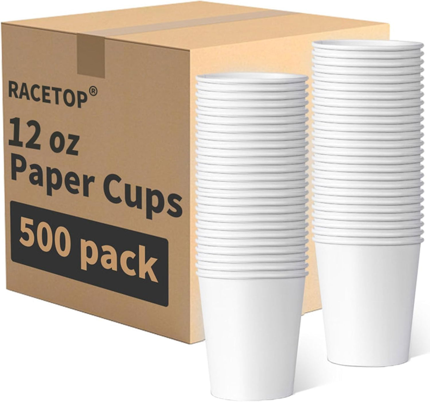 500 Pack 12 oz Disposable Coffee Cups - Ideal for Hot Drinks