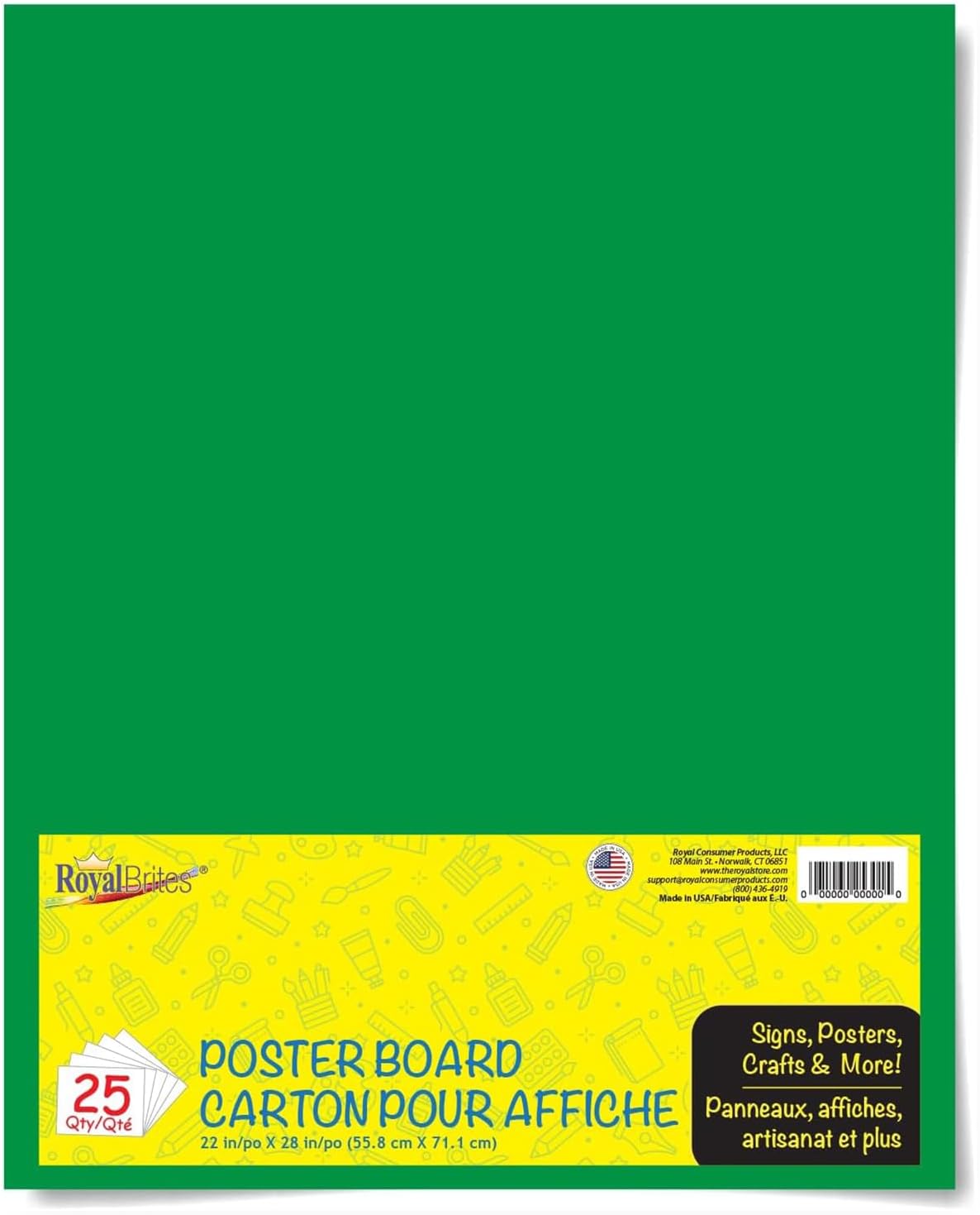 Premium Green Poster Board for School Projects and Crafts