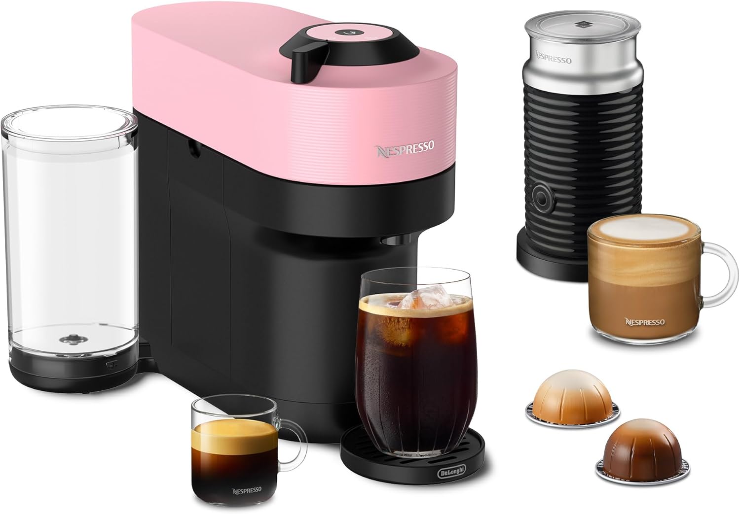 Nespresso Vertuo Pop+ Coffee Maker with Milk Frother in Pink