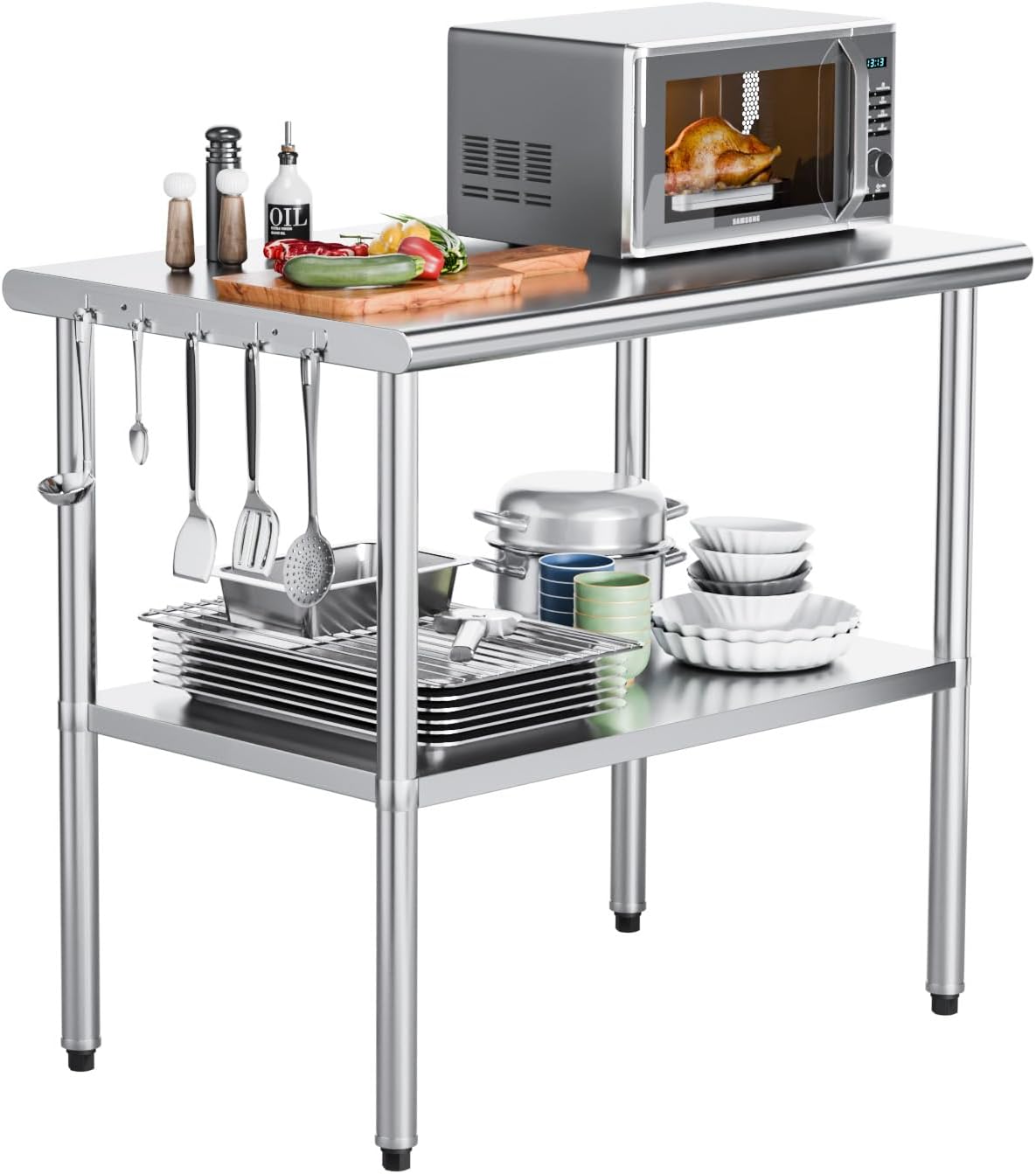ROVSUN Stainless Steel Prep Table 30x24 for Kitchen & Work