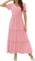 Zattcas Womens 2025 Long Summer Floral Maxi Dress - Flattering Smocked