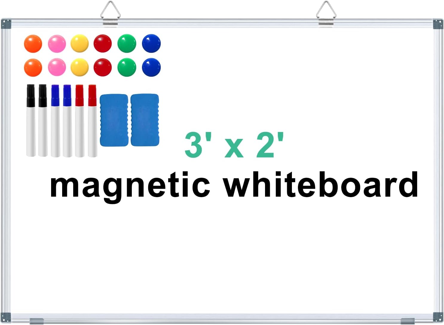 Magnetic Whiteboard 36x24 in for Home, Office, and School Use