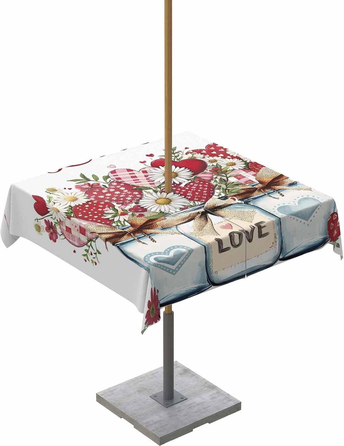 Spillproof Heart Daisy Vase Tablecloth - Outdoor Romance