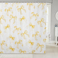 Yellow Bow Bath Curtain for Kids - Cute Waterproof Shower Curtain