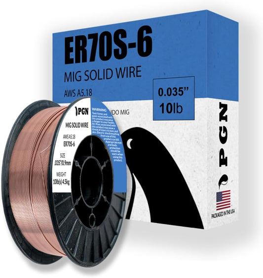 PGN Solid MIG Welding Wire ER70S-6 035 Inch 10 Pound Spool