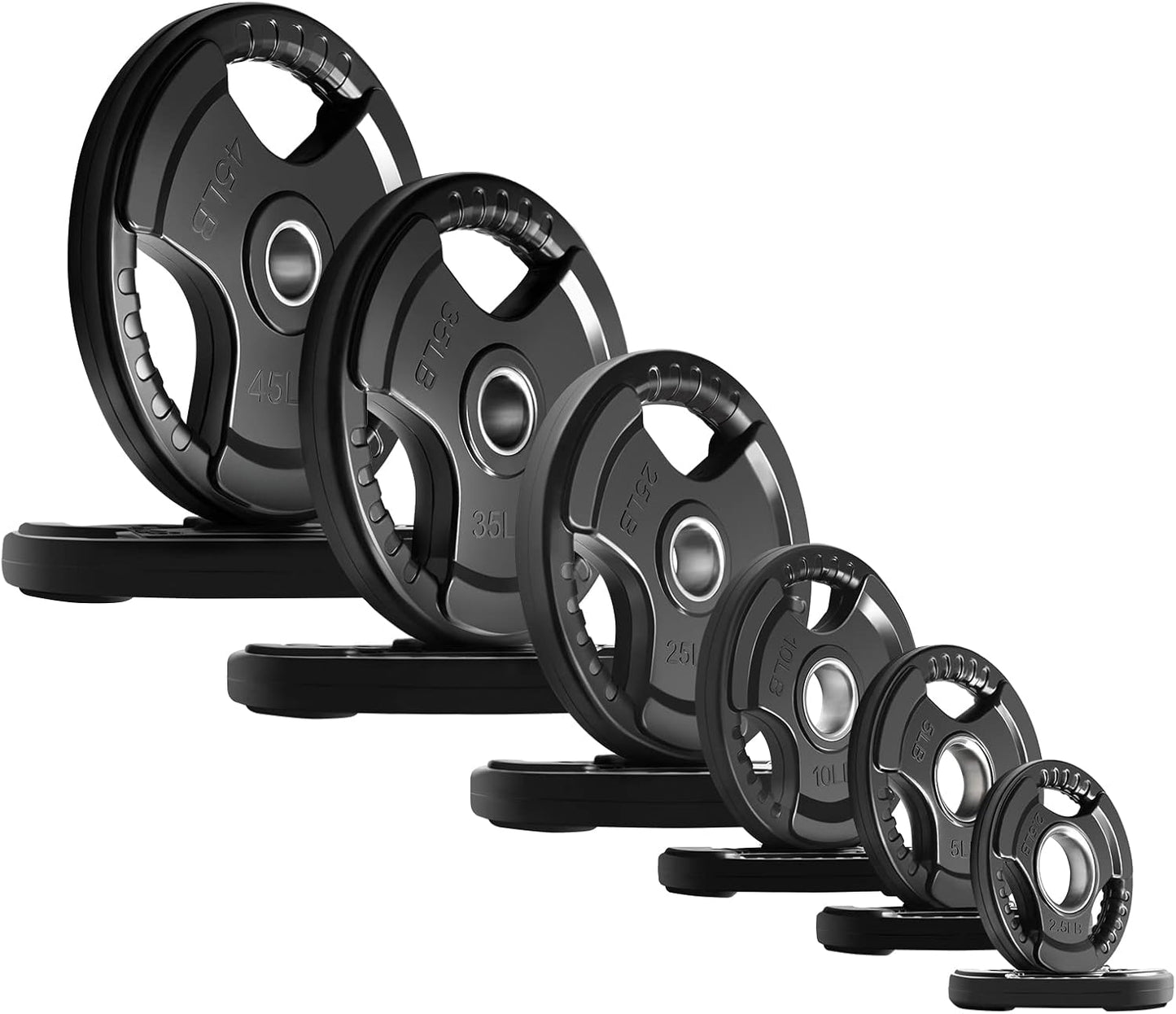 RitFit Olympic Rubber Grip Plates for Weightlifting and Strength