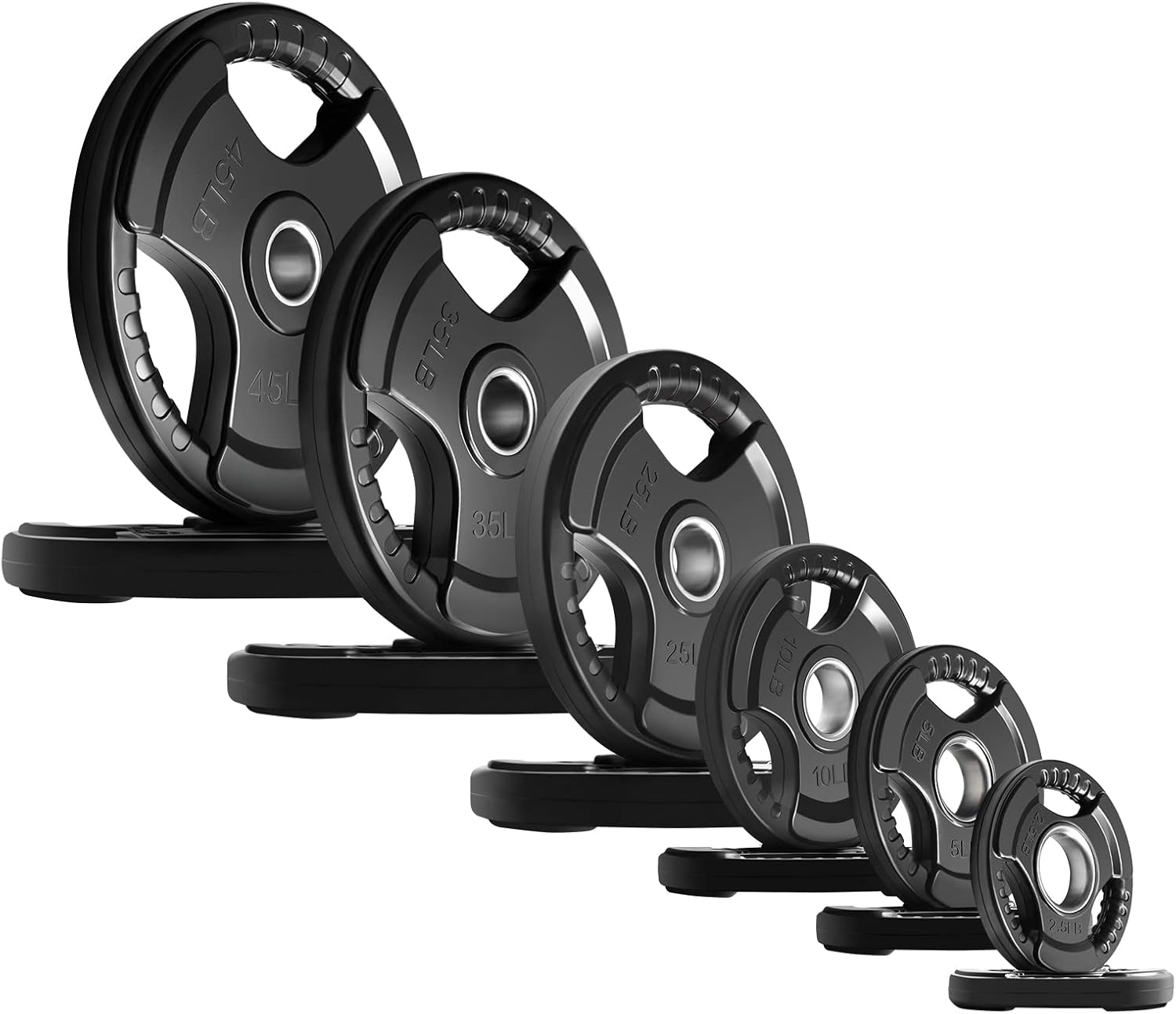 RitFit Olympic Rubber Grip Plates for Weightlifting and Strength