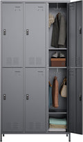 6 Doors Metal Storage Lockers for Employees - Secure, Ventilated 72in