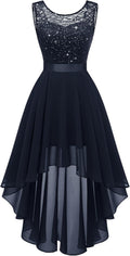 Sequin Lace High Low Dress for Homecoming and Prom - Elegant Fit