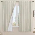 LAMIT 100% Blackout Natural Linen Curtains - Stone 52 x 63 in Panels
