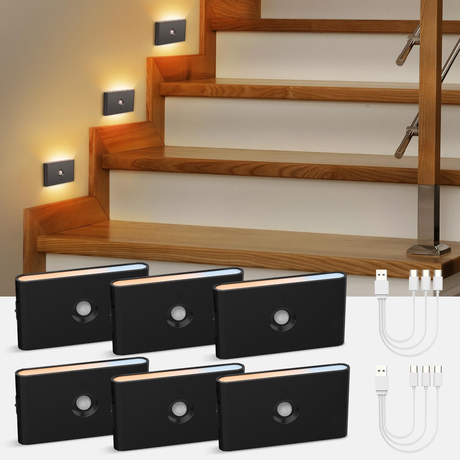Rechargeable Motion Sensor Stair Light for Home Safety and Comfort