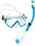 Cressi Panoramic Wide View Mask & Dry Snorkel Kit - Clear Visibility