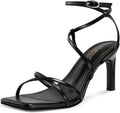 WETKISS Womens Square Open Toe Strappy High Heel Sandals - Dress