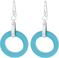 Matte Black Recycled Glass Dangle Earrings for Women - Tahmi