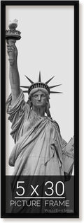 wallsthatspeak 5x30 Black Picture Frame for Posters and Puzzles