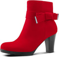 mysoft Women's Chunky Stacked Heel Zipper Ankle Booties - 3in Heel
