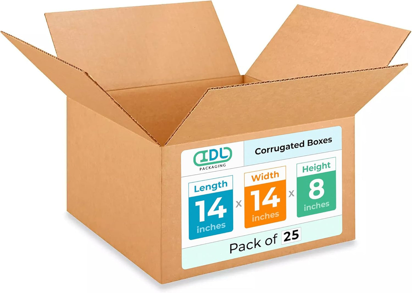 Medium Corrugated Shipping Boxes 14L x 14W x 8H Pack of 25