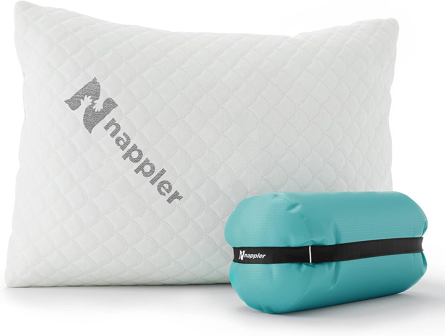 Compact Travel Memory Foam Pillow - Contoured Support, Breathable, Washable Cover
