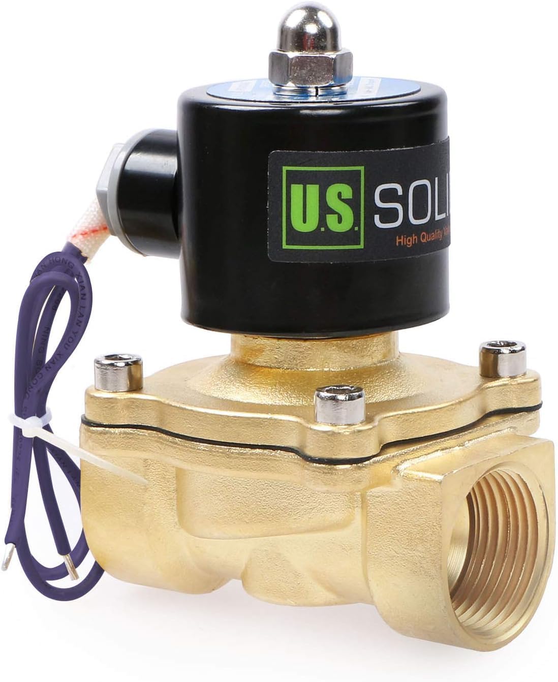 U.S. Solid NPT Brass Electric Solenoid Valve for High Temp Use