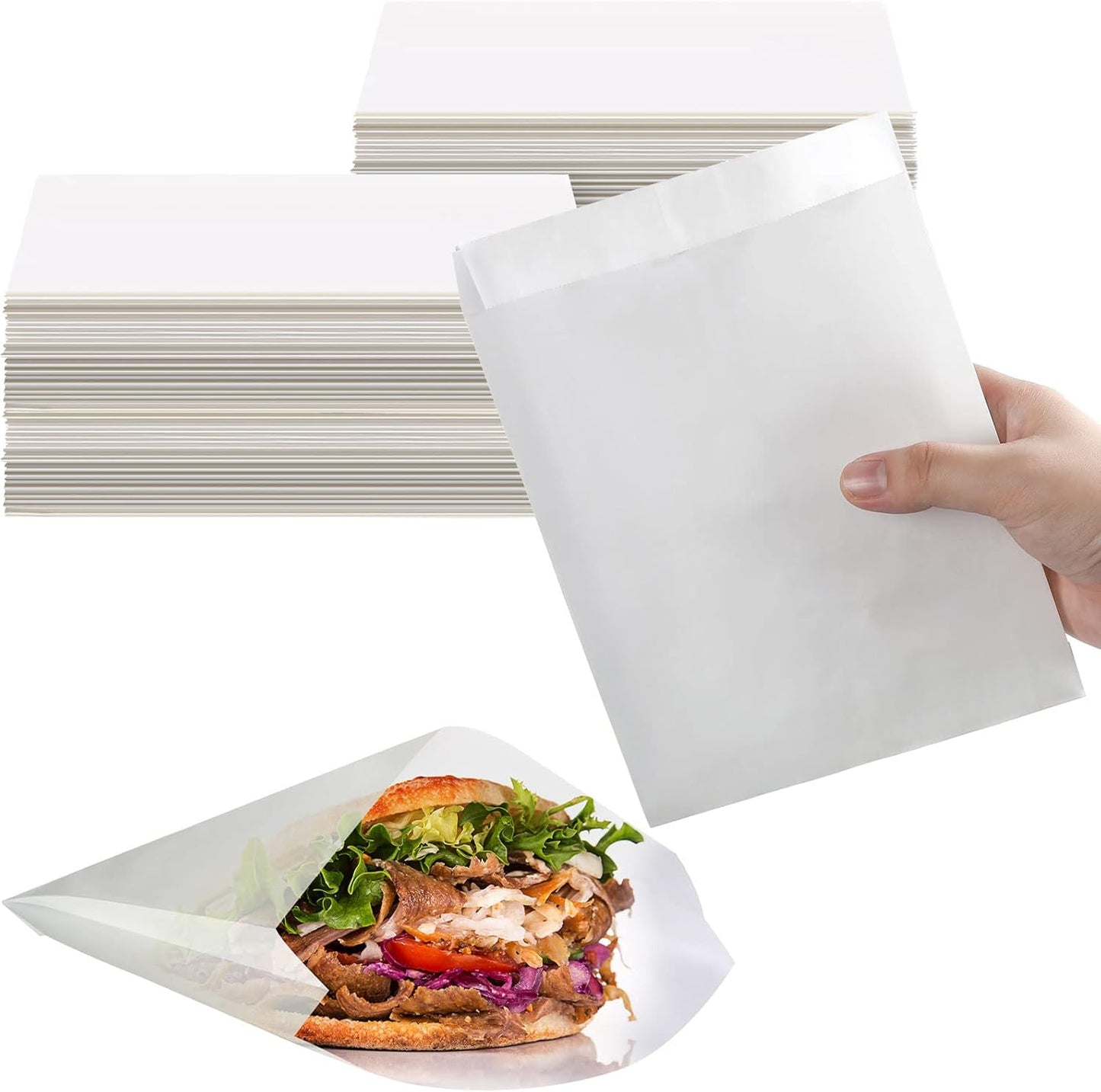 Zubebe 600 Pcs Paper Sandwich Bags for Bakery and Snacks