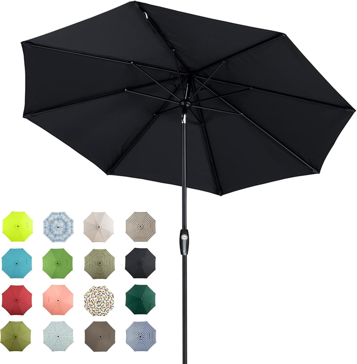 Tempera Patio Market Outdoor Table Umbrella with Auto Tilt