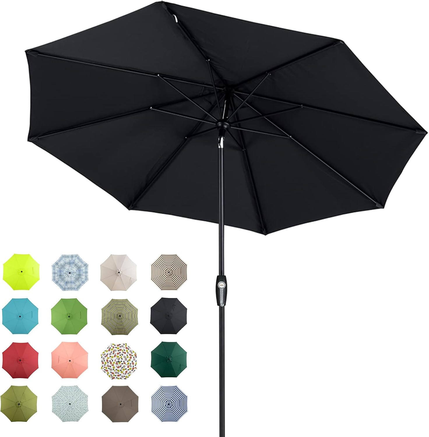 Tempera Patio Market Outdoor Table Umbrella with Auto Tilt
