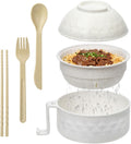 Micro Ramen Cooker Set - Instant Noodle Bowls with Utensils