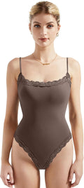 SUUKSESS Women Square Neck Lace Bodysuit Sleeveless - Flattering Fit 3