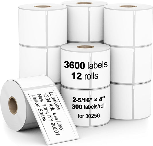 Labelebal Replacement Labels for DYMO 30256 - 3600 Count