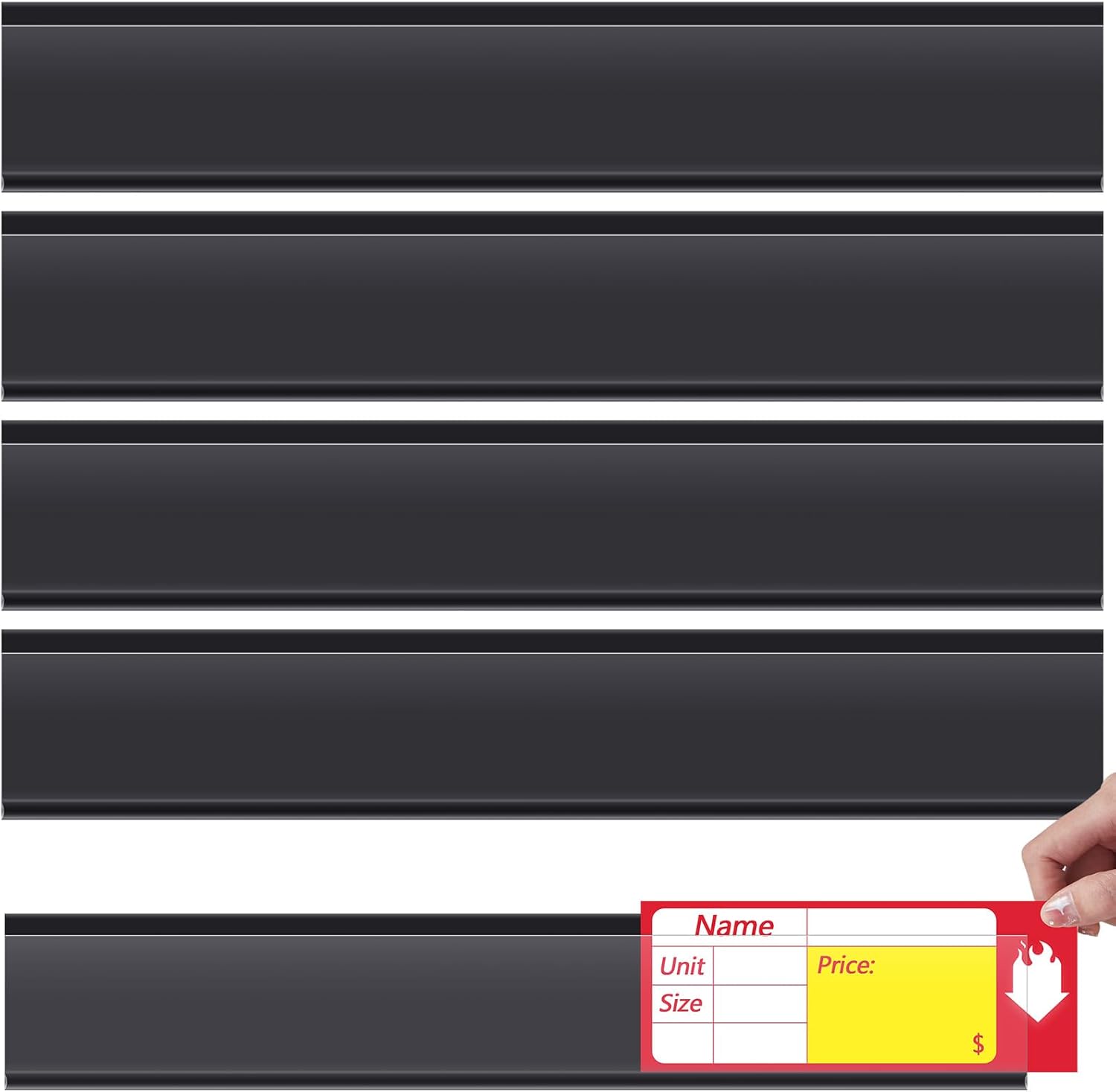 Spiareal 50 Pcs Shelf Label Strips for Easy Price Tagging