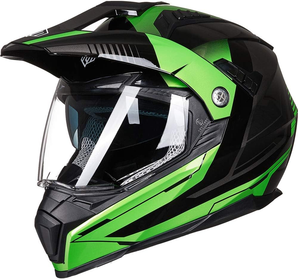 ILM Off Road Motorcycle Helmet with Dual Visors and Safety