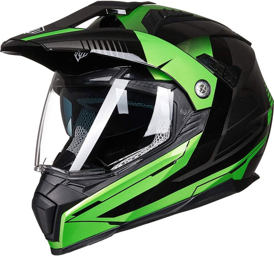 ILM Off Road Motorcycle Helmet with Dual Visors and Safety