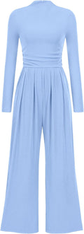 Jumpsuits For Women Dressy Long Sleeve Mock Neck - Fall Romper
