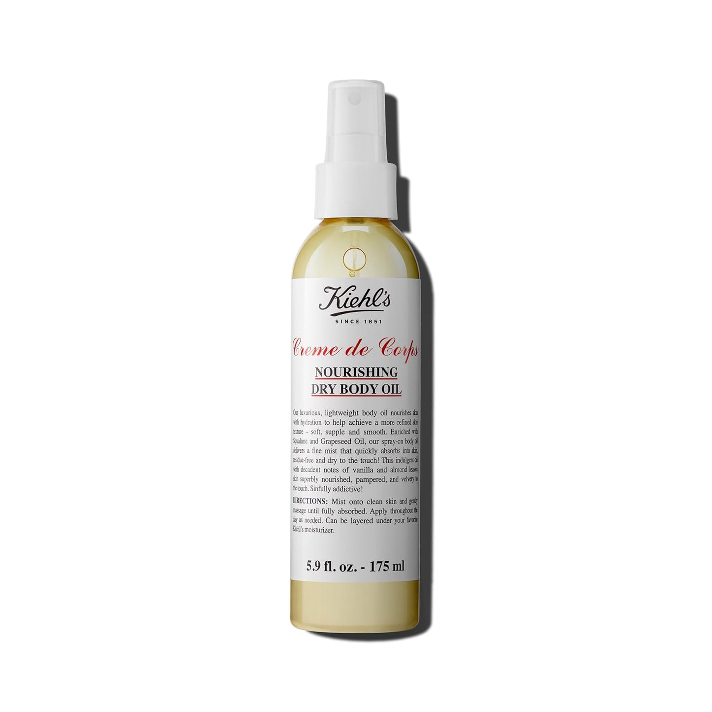 Kiehl's Creme de Corps Nourishing Dry Body Oil for Smooth Skin