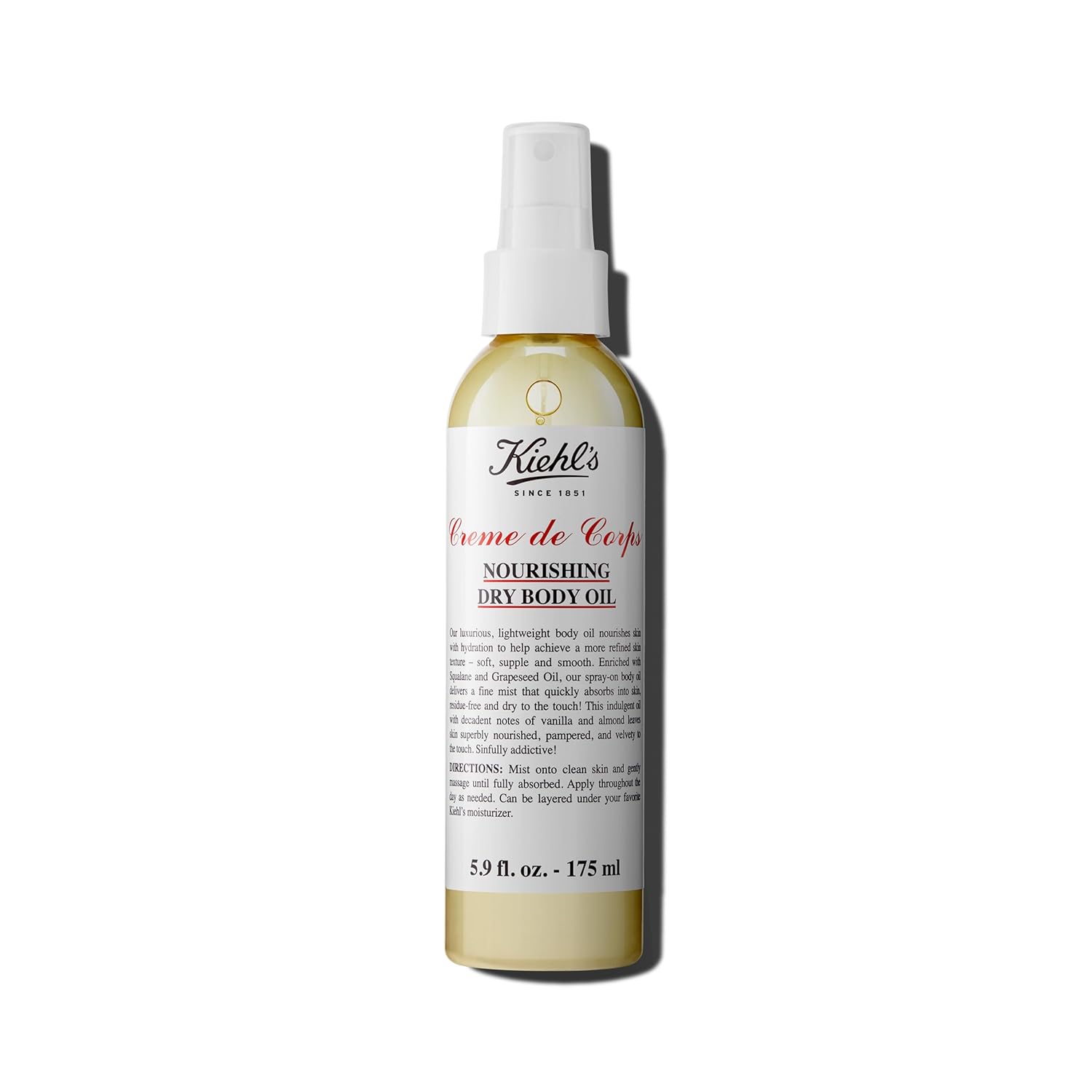 Kiehl's Creme de Corps Nourishing Dry Body Oil for Smooth Skin