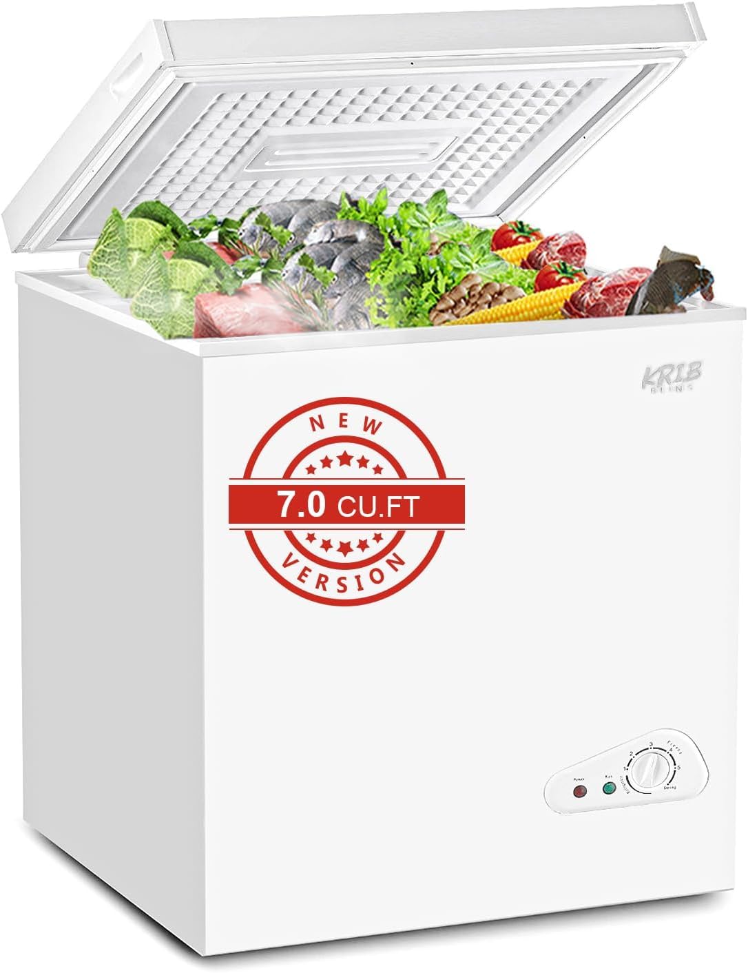 Chest Freezer 7.0 Cu.Ft Compact Deep Freezer with 7 Modes