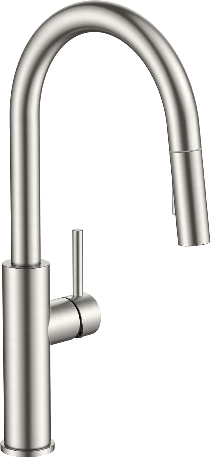 FORIOUS Kitchen Faucet with Pull Down Sprayer in Brushed Nickel