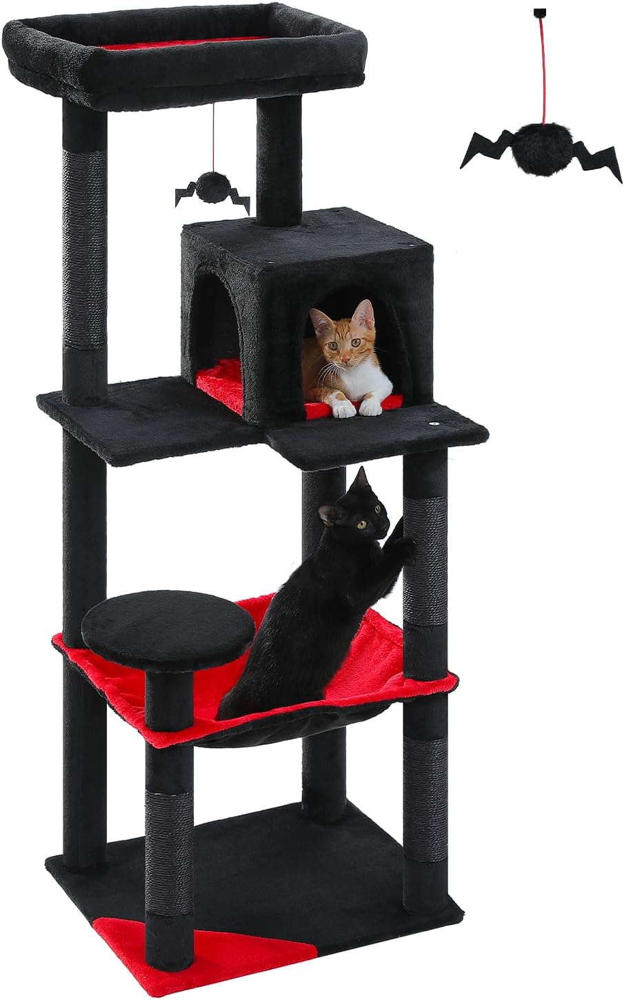 Gothic Cat Tree with Large Hammock for Spooky Cat Lovers