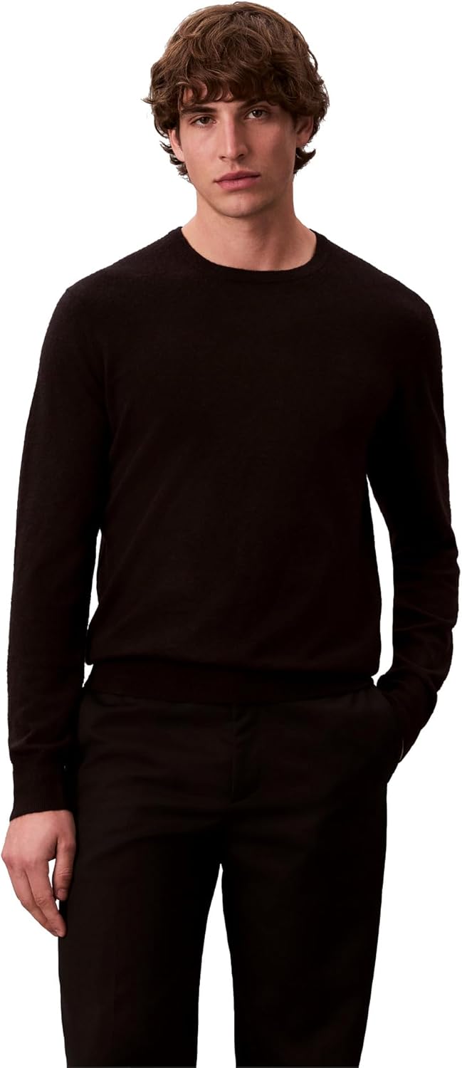 Calvin Klein Mens Wool Blend Crewneck Sweater for All Seasons