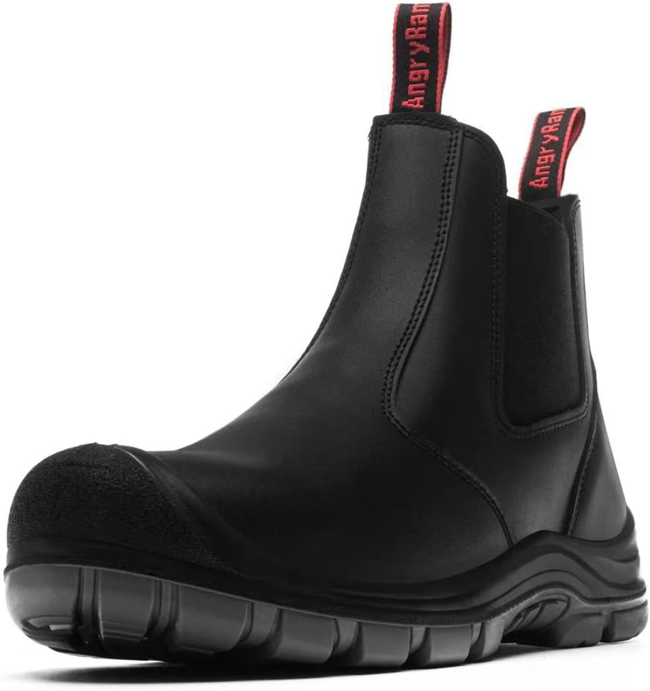 Steel Toe Work Boots for Men - Comfortable Slip-on Chelsea Style