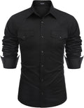 COOFANDY Men's Western Cowboy Shirt for Casual and Work Wear