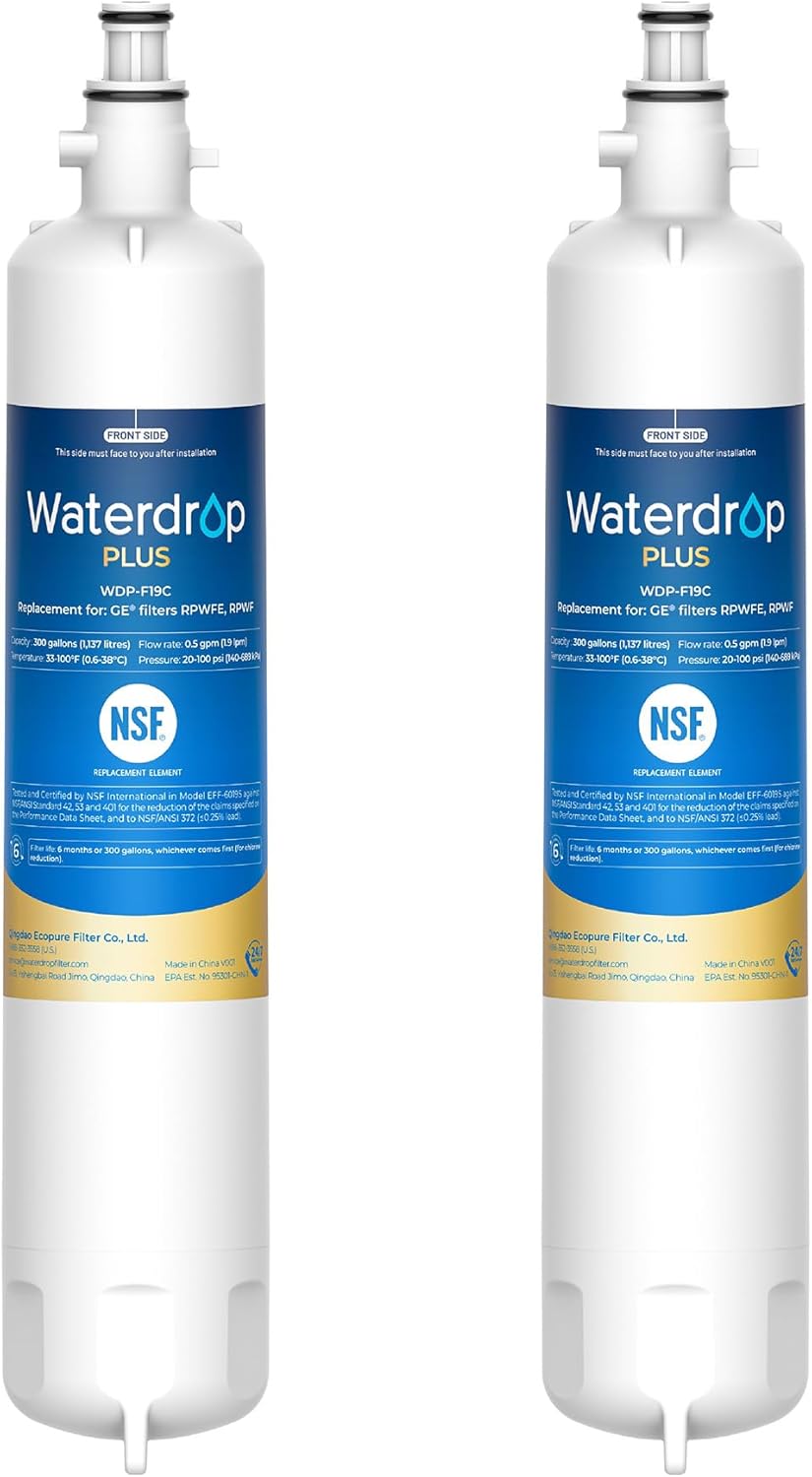 Waterdrop Plus WDP-F19C Replacement Filter for GE RPWFE, RPWF