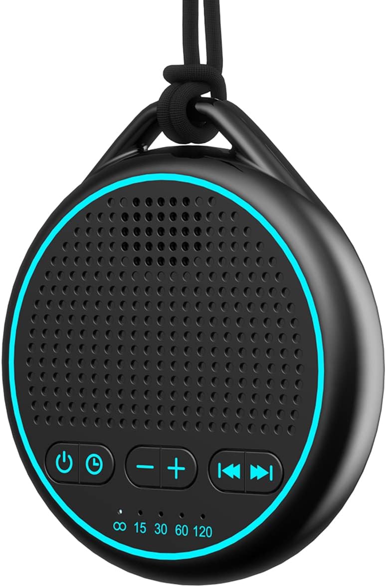 Portable White Noise Machine for 25 Natural Soothing Sounds - Rechargeable & Compact